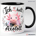 Axolotl Tasse Ich mag halt Axolotl in Schwarz