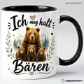Bären Tasse Ich mag halt Bären in Schwarz