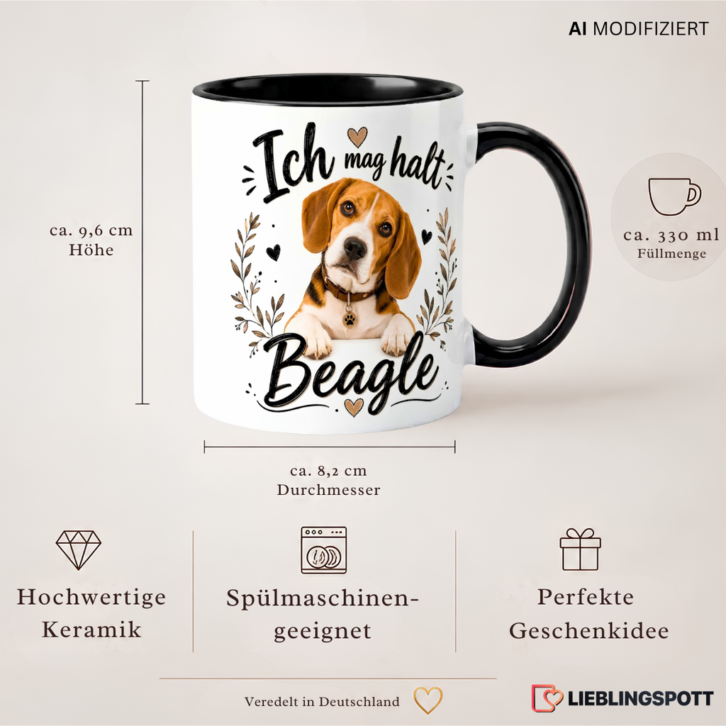 Beagle Tasse 330 ml – Maße und Produkteigenschaften