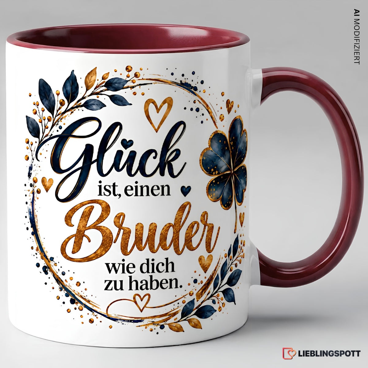 Bruder Tasse Glück ist einen Bruder wie dich zu haben Maroon