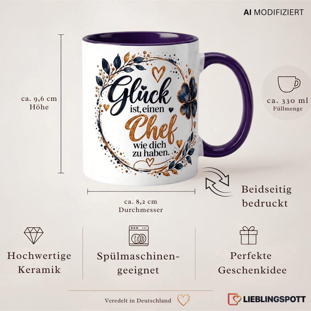 Chef Tasse Produktdetails 330 ml 9,6 cm 8,2 cm doppelseitig bedruckt