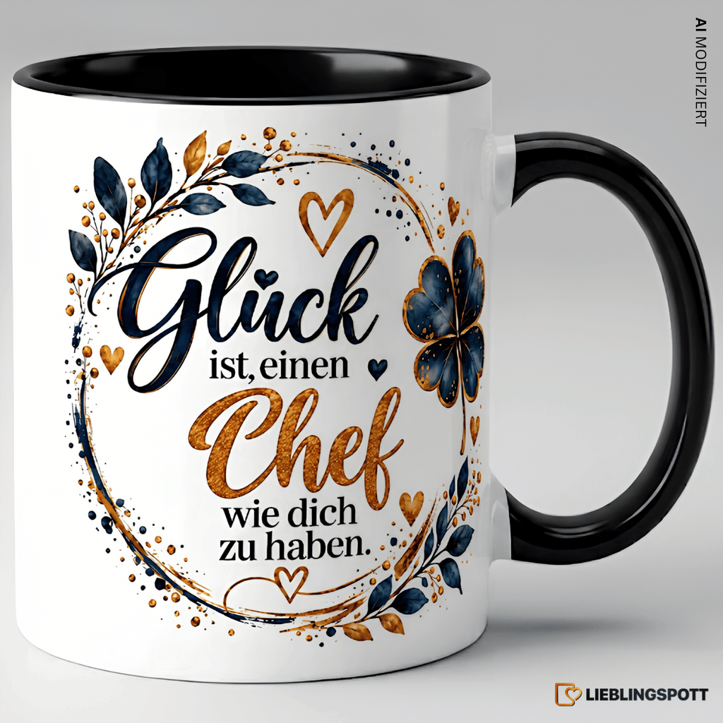 Chef Tasse Glück ist einen Chef wie dich zu haben - Schwarz