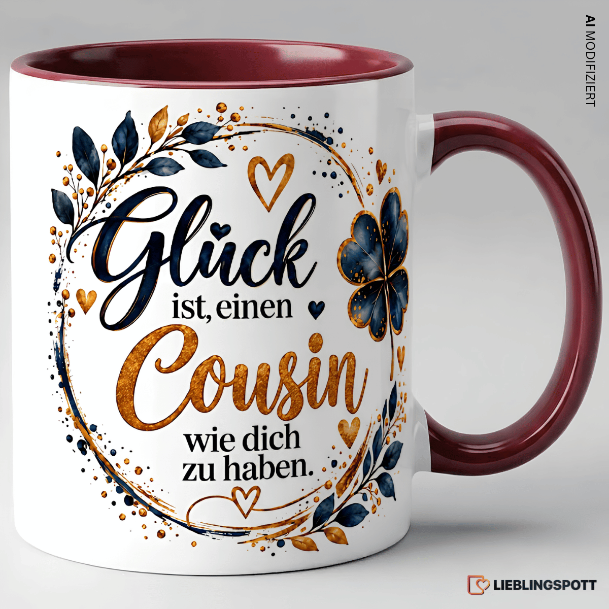 Cousin Tasse Glück ist einen Cousin wie dich zu haben Maroon