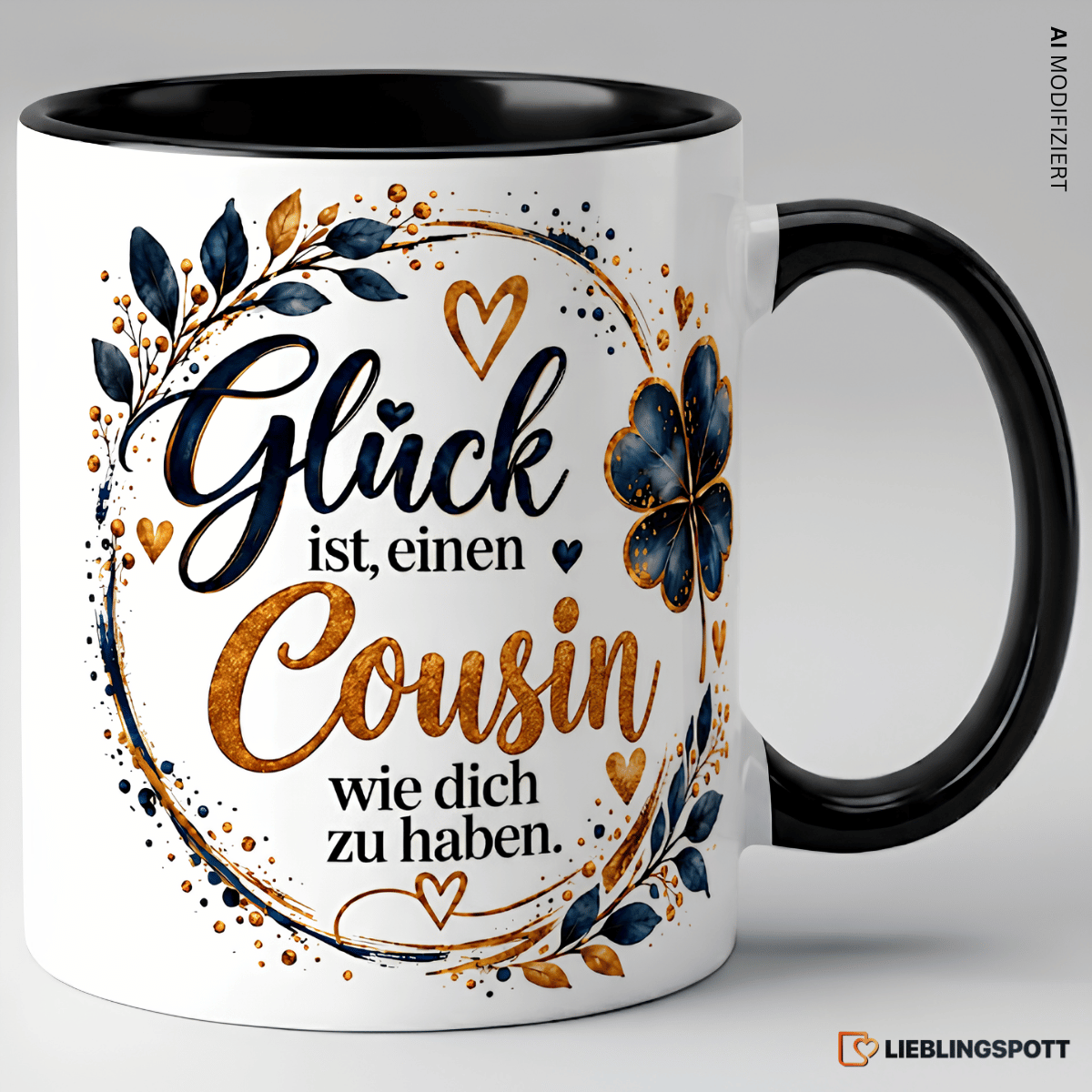 Cousin Tasse Glück ist einen Cousin wie dich zu haben Schwarz