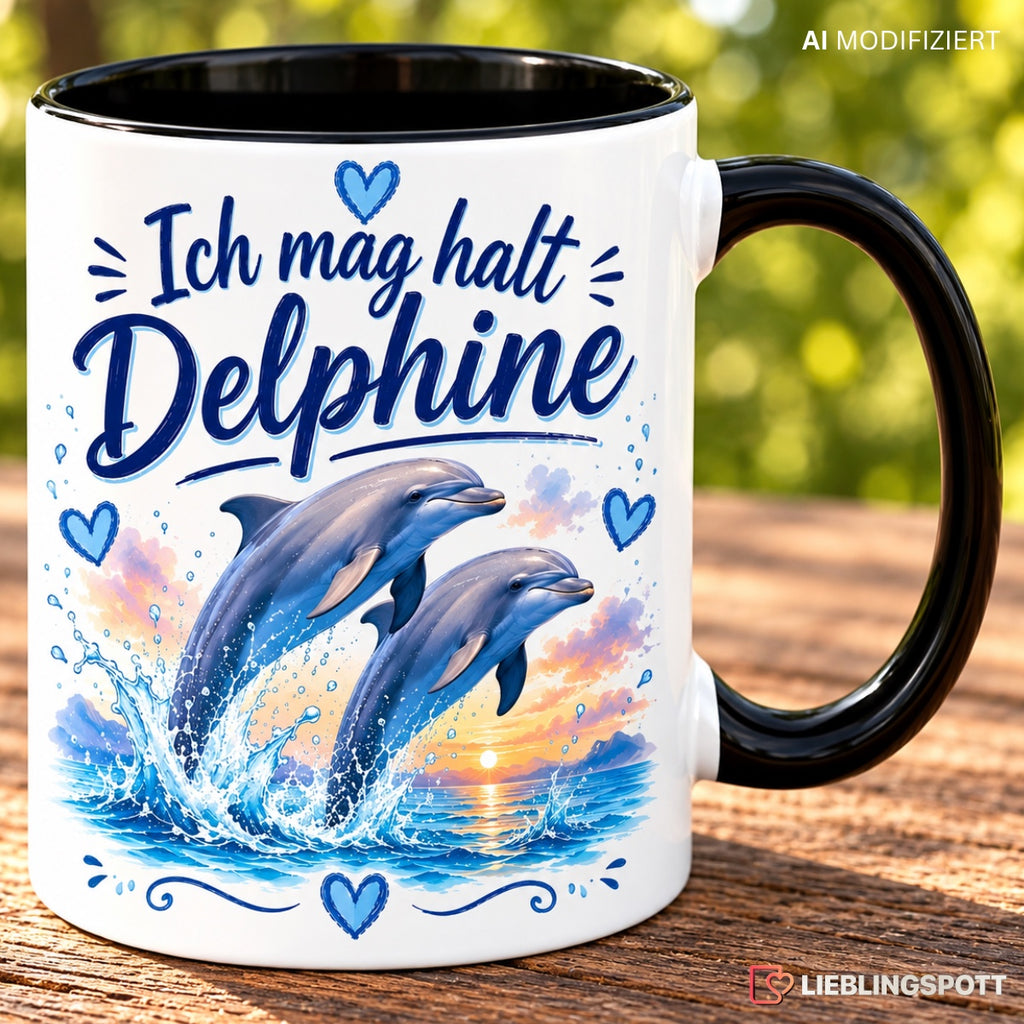 Delphine Tasse Ich mag halt Delphine – Geschenkidee für Delphin-Fans