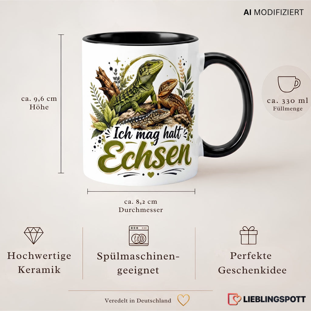 Produktdetails Keramiktasse 330 ml mit Echsen Motiv