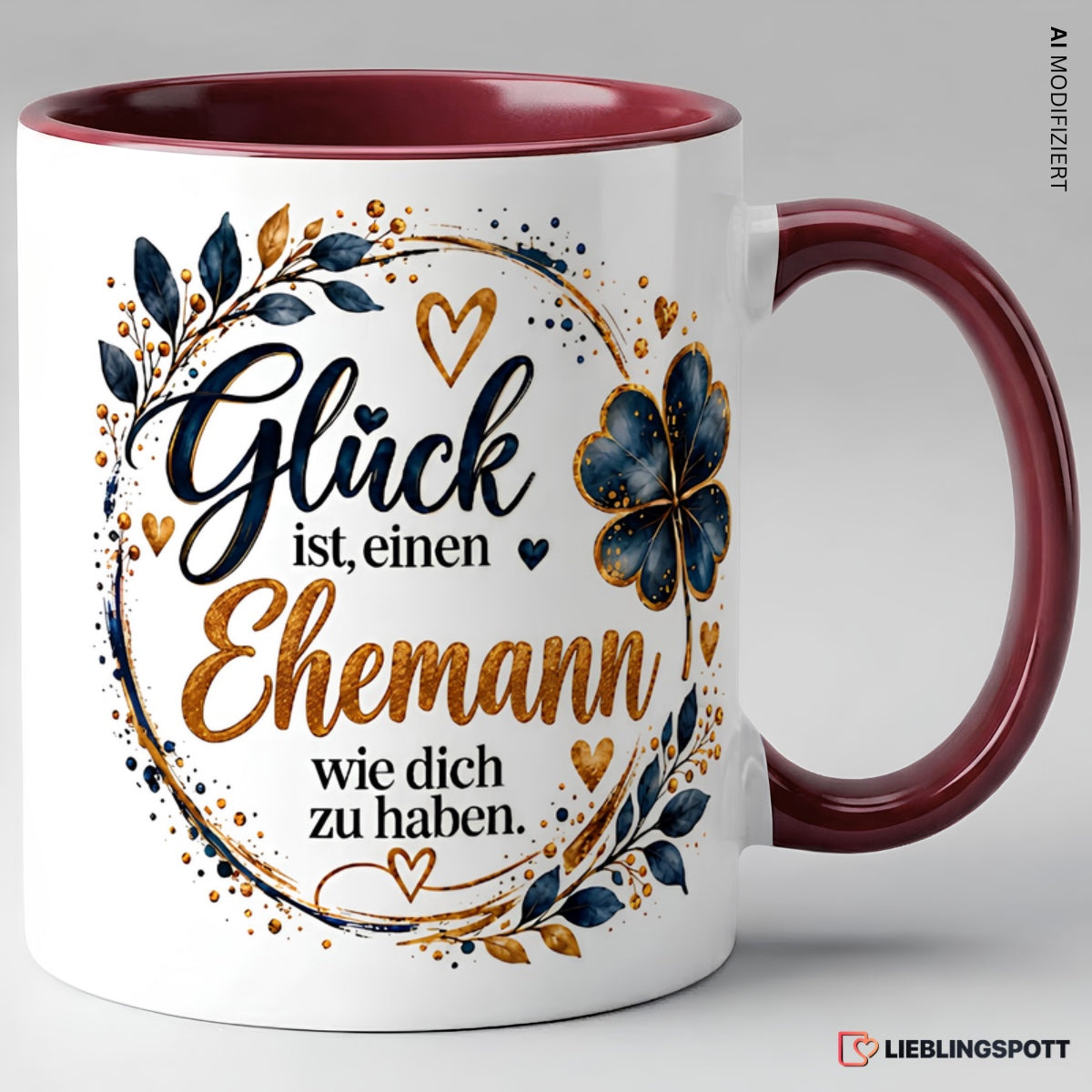 Ehemann Tasse Glück ist einen Ehemann wie dich zu haben Maroon