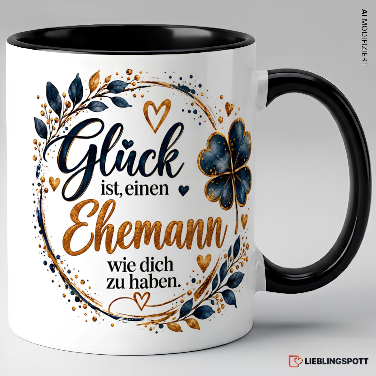 Ehemann Tasse Glück ist einen Ehemann wie dich zu haben Schwarz