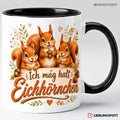 Eichhörnchen Tasse 330 ml in Schwarz mit Spruch Ich mag halt Eichhörnchen