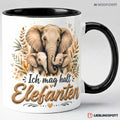 Elefanten Tasse Ich mag halt Elefanten Schwarz