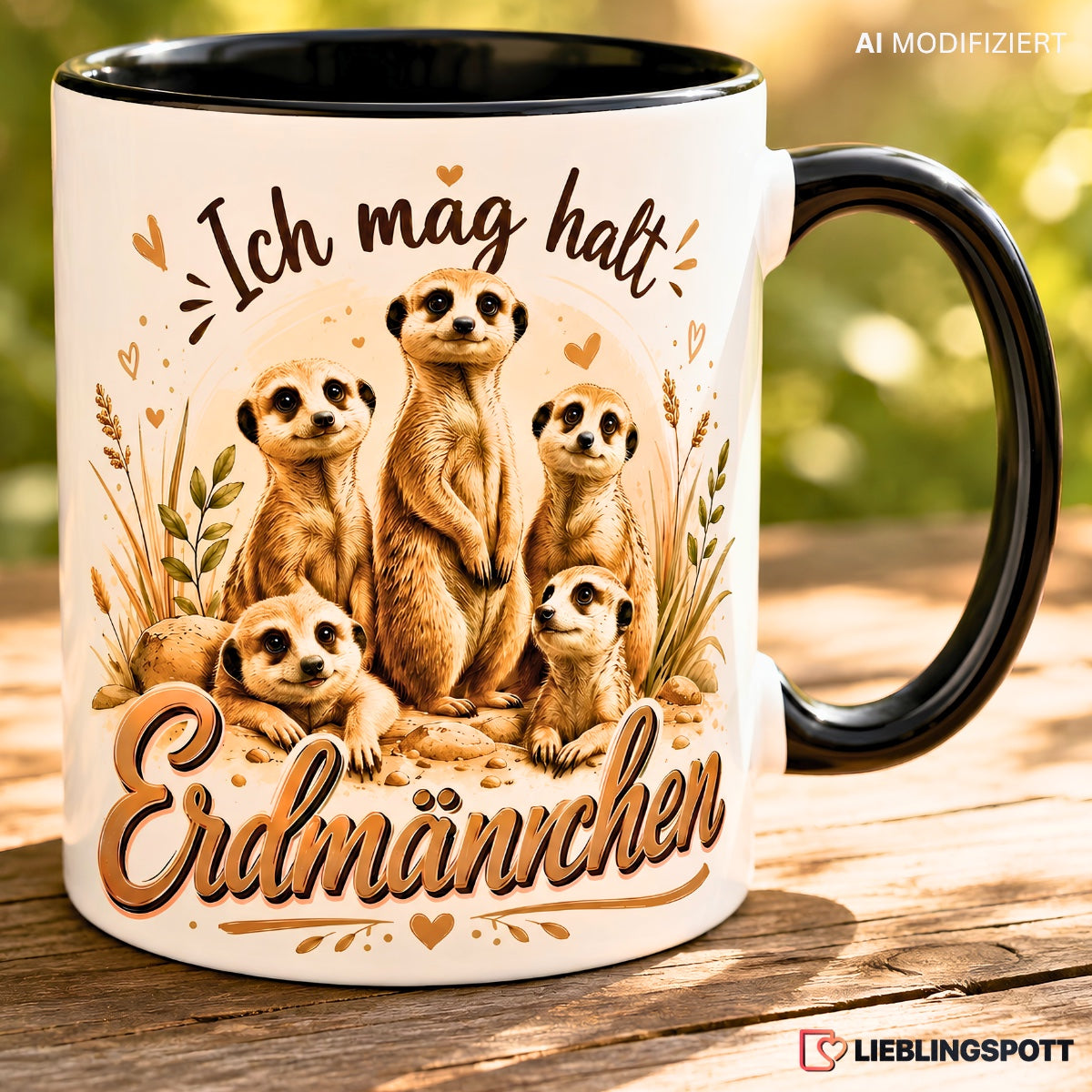 Erdmännchen Tasse 330 ml als Geschenkidee für Erdmännchenfans