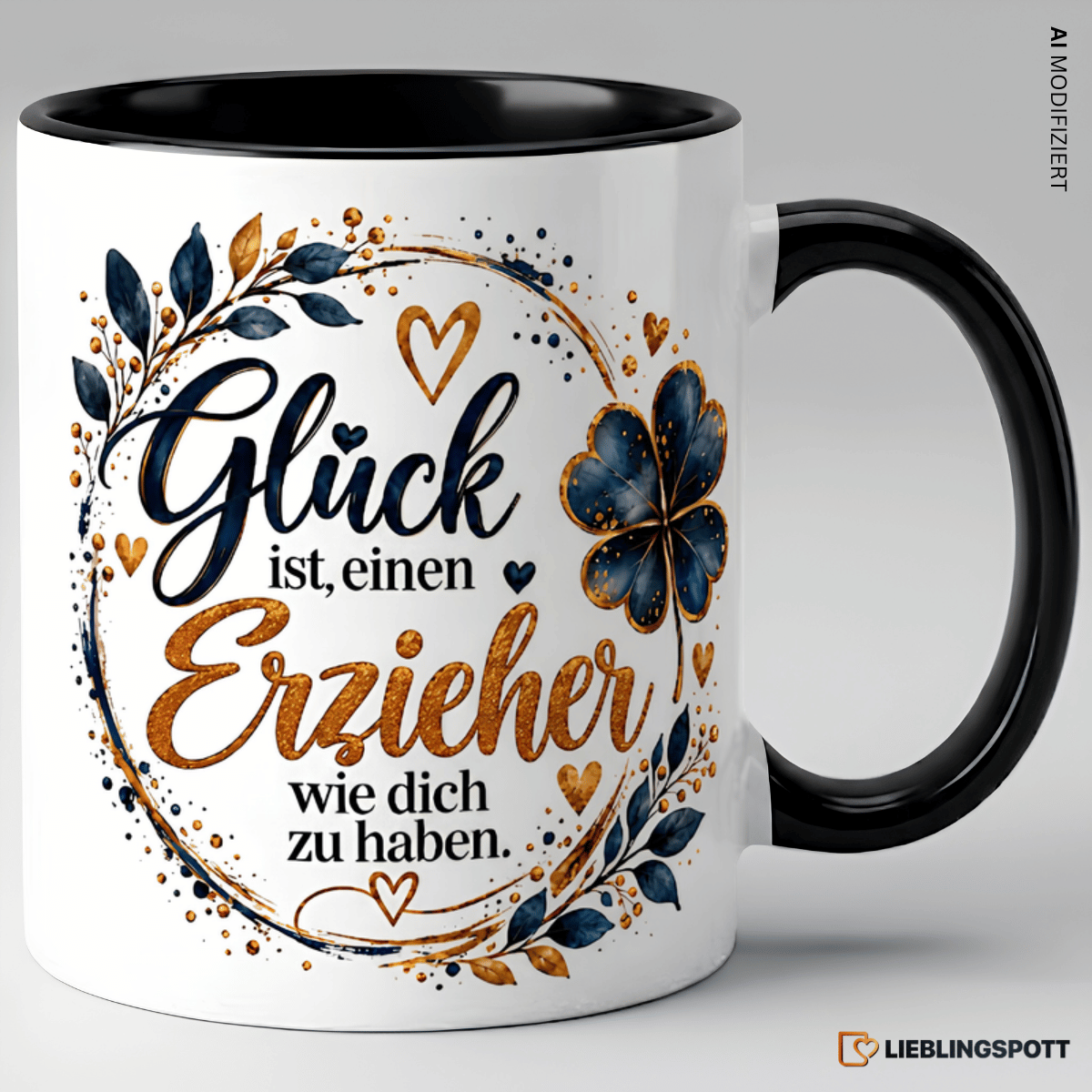 Erzieher Tasse Glück ist einen Erzieher wie dich zu haben - Schwarz