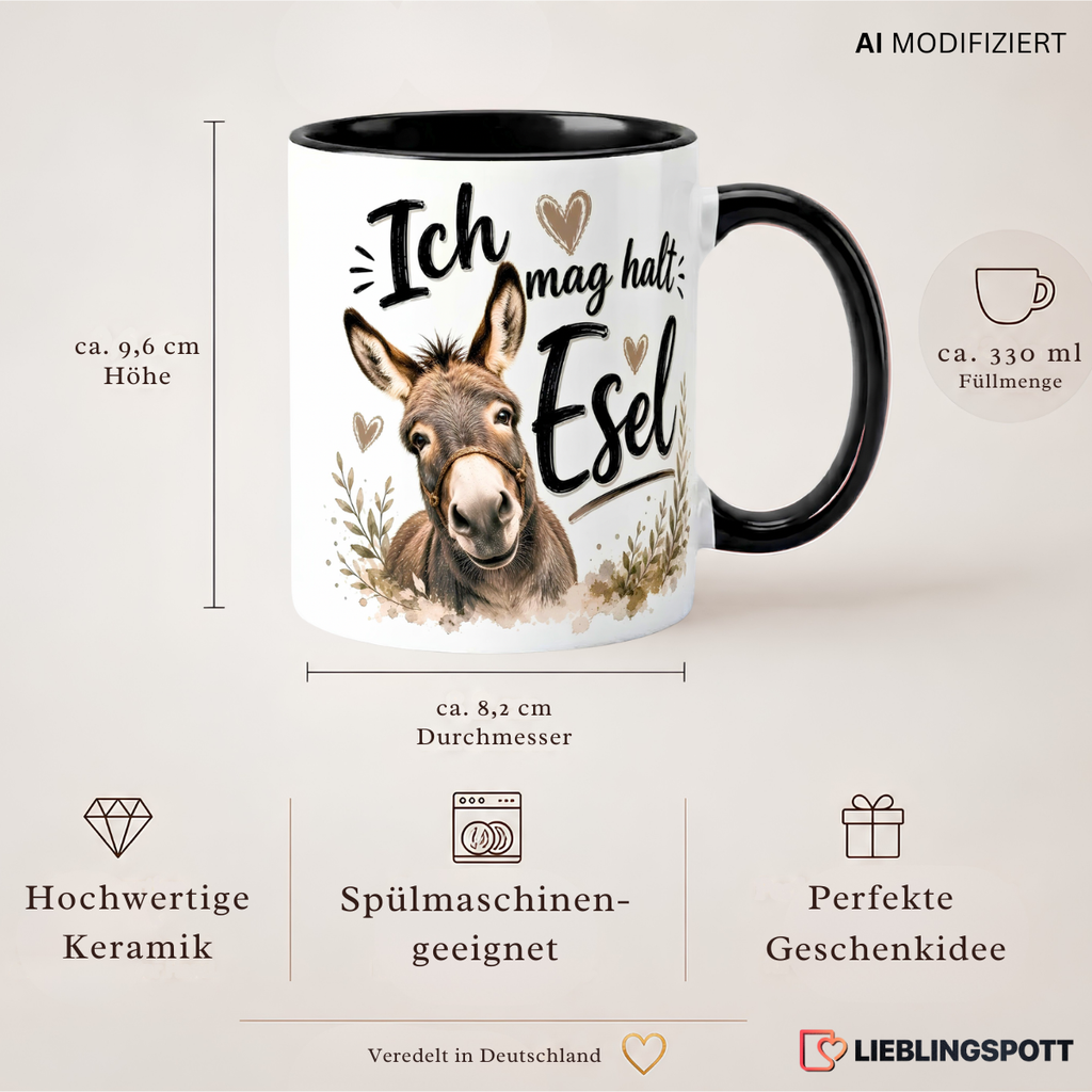 Esel Tasse 330 ml – Maße und Produkteigenschaften