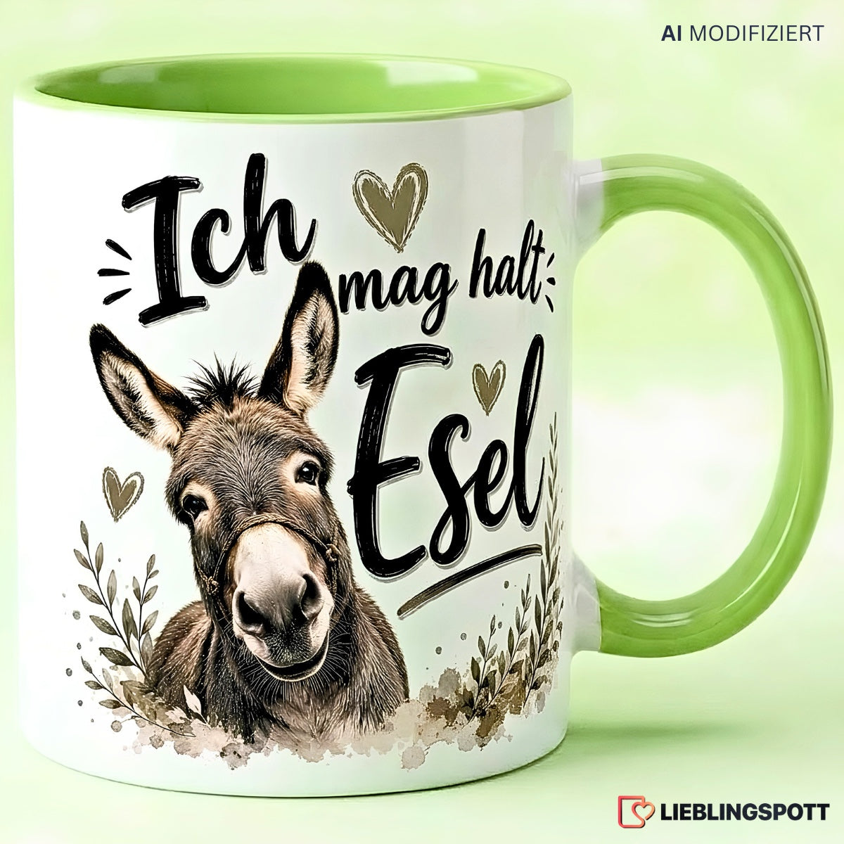 Esel Tasse Ich mag halt Esel – Grün