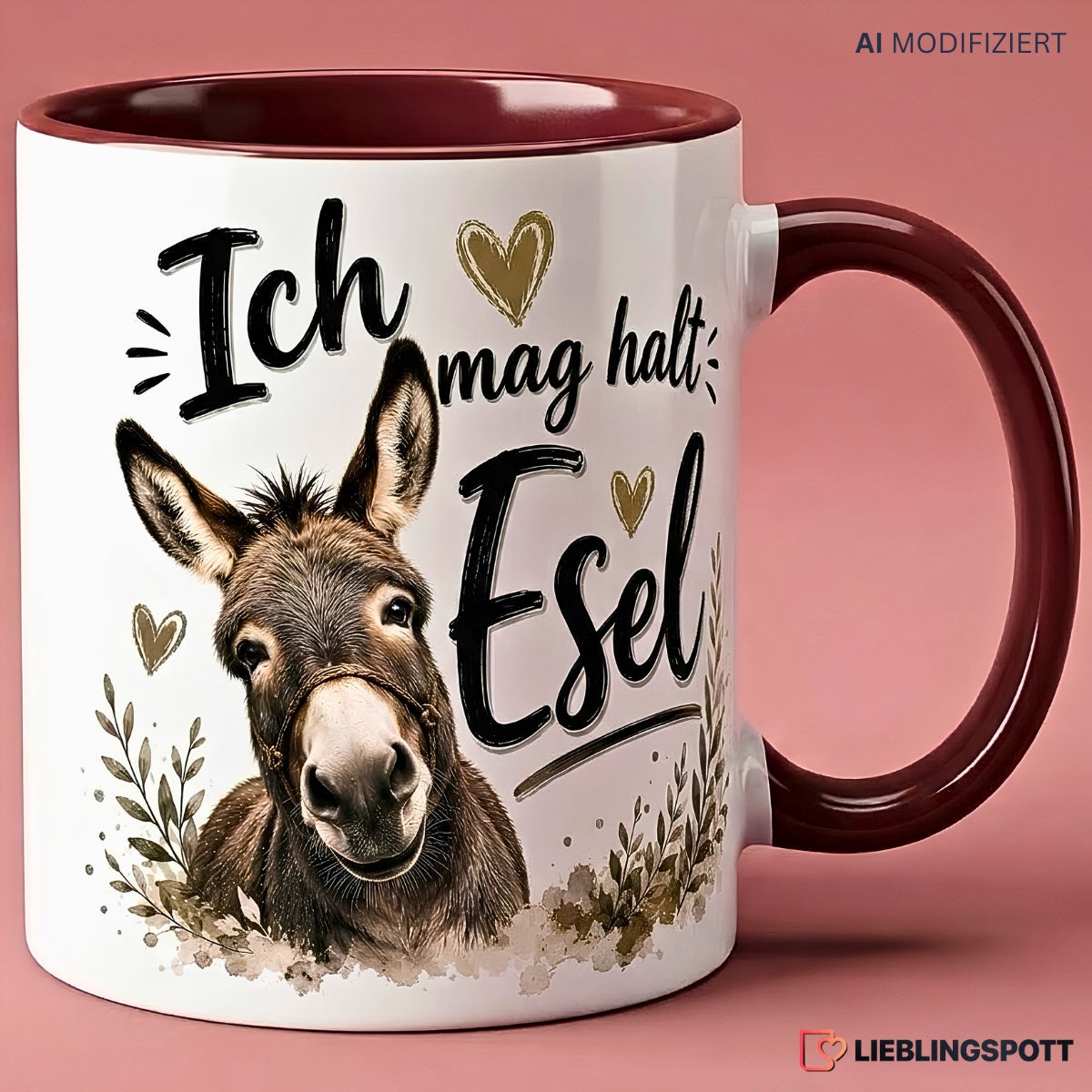 Esel Tasse Ich mag halt Esel – Maroon