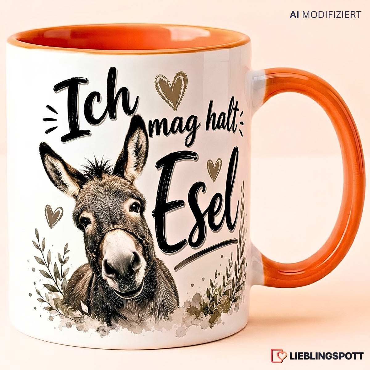 Esel Tasse Ich mag halt Esel – Orange