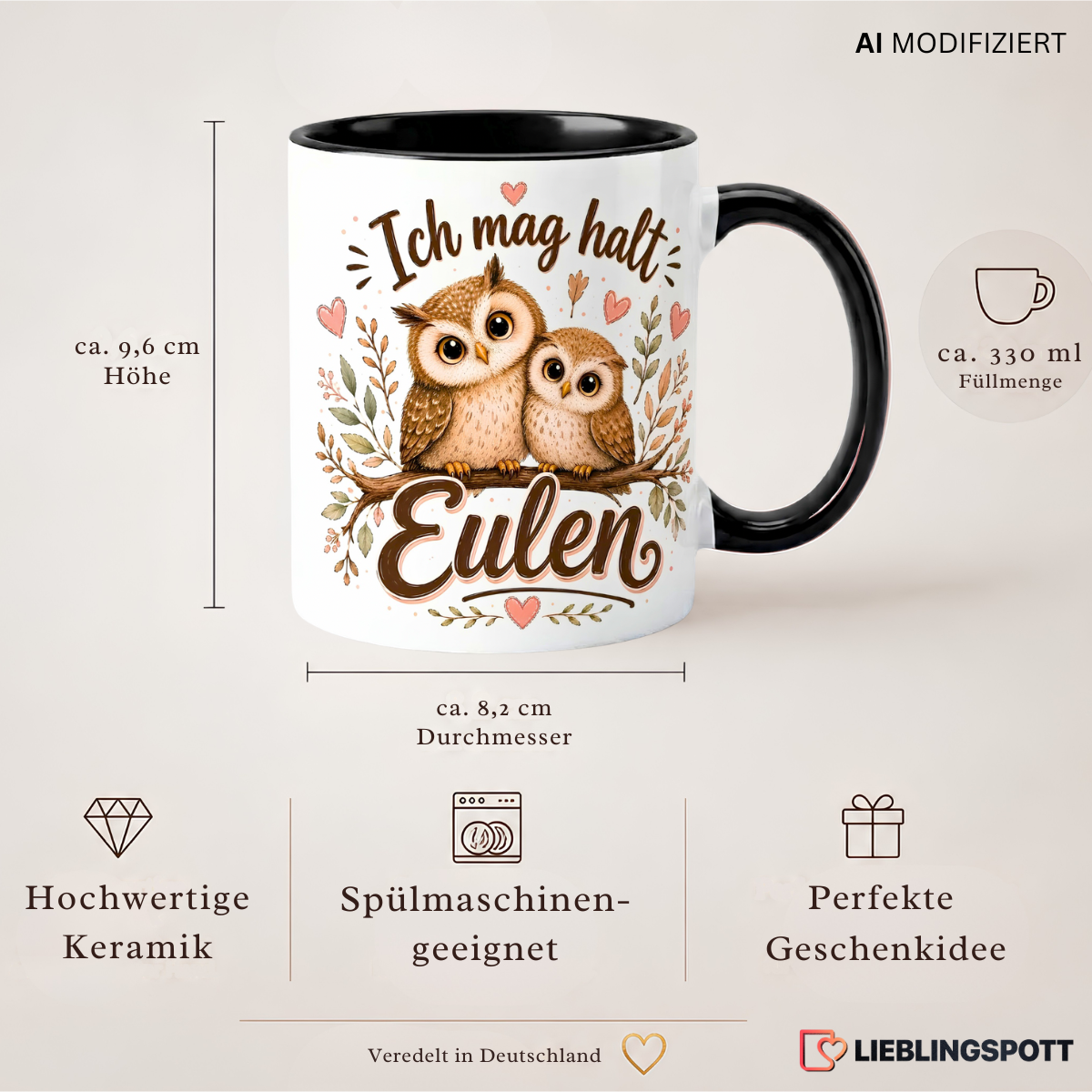 Eulen Tasse Produktdetails