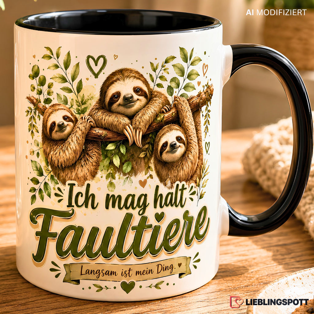 Faultier Tasse 330 ml als Geschenkidee für Faultierfans