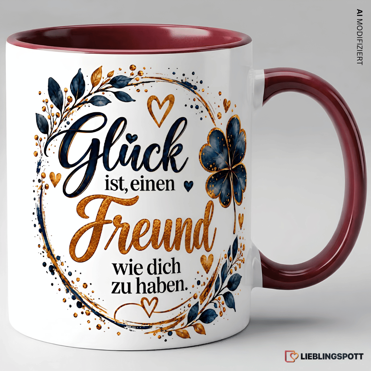 Freund Tasse Glück ist einen Freund wie dich zu haben Maroon
