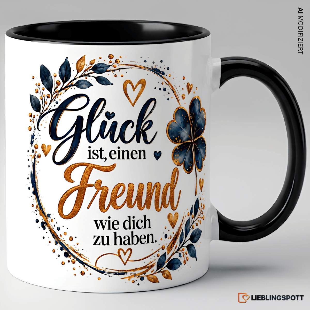 Freund Tasse Glück ist einen Freund wie dich zu haben Schwarz