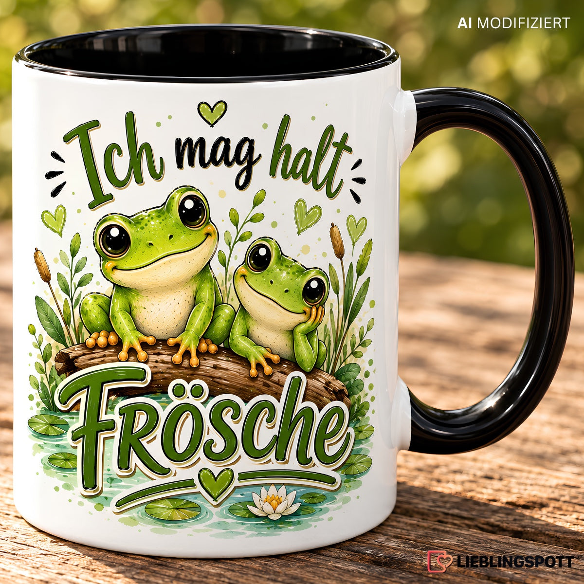 Frösche Tasse – Lifestyleaufnahme