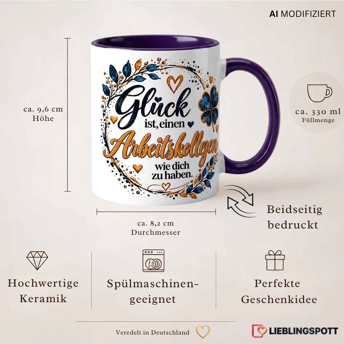 Produktdetails Arbeitskollege Tasse 330 ml doppelseitig bedruckt