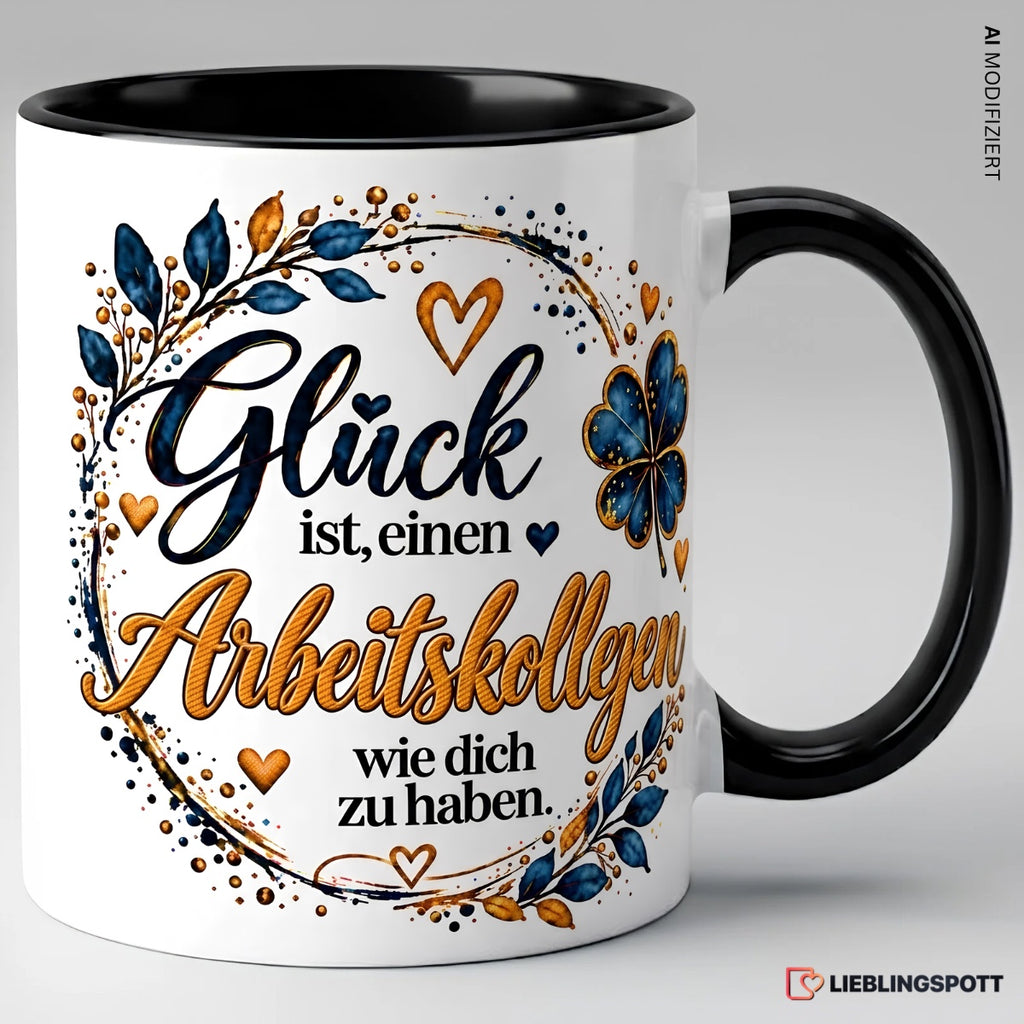Arbeitskollege Tasse Glück ist einen Arbeitskollegen wie dich zu haben – Schwarz