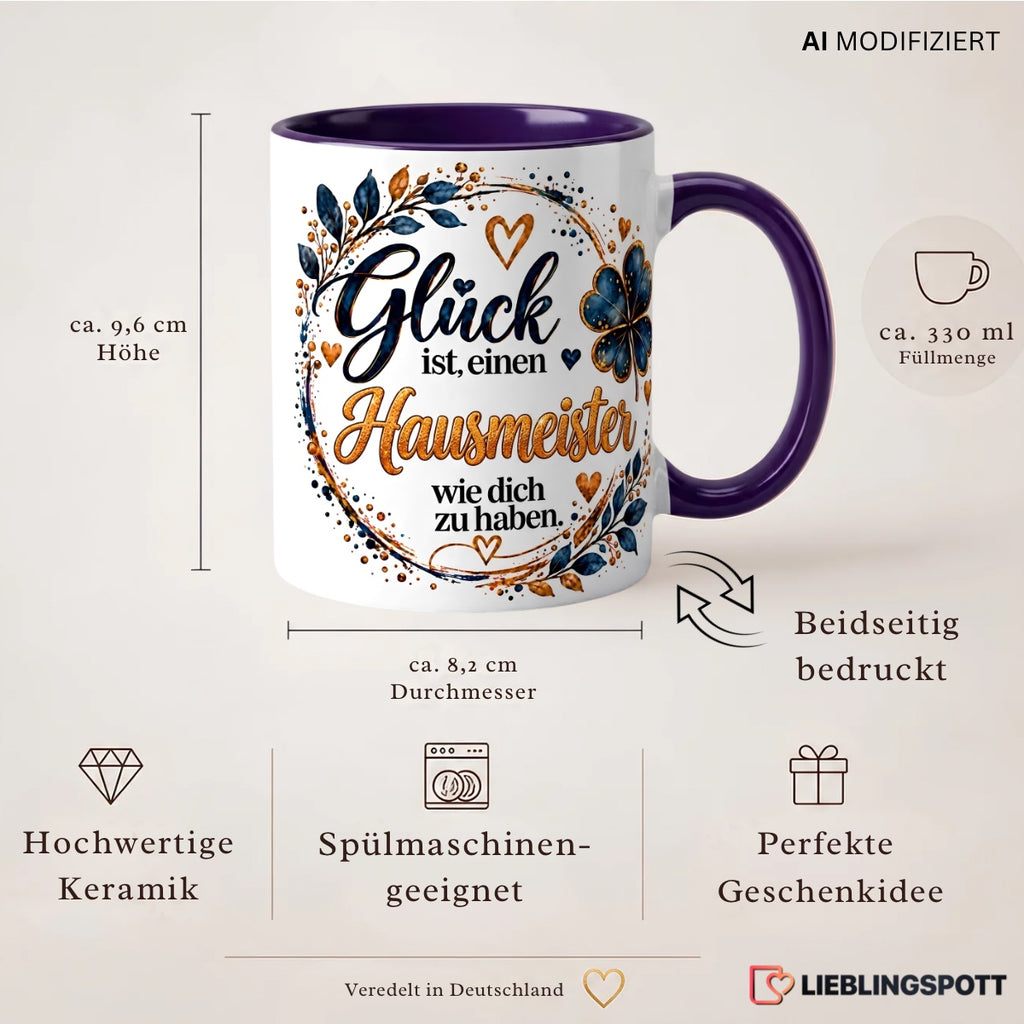 Produktdetails Hausmeister Tasse 330 ml doppelseitig bedruckt
