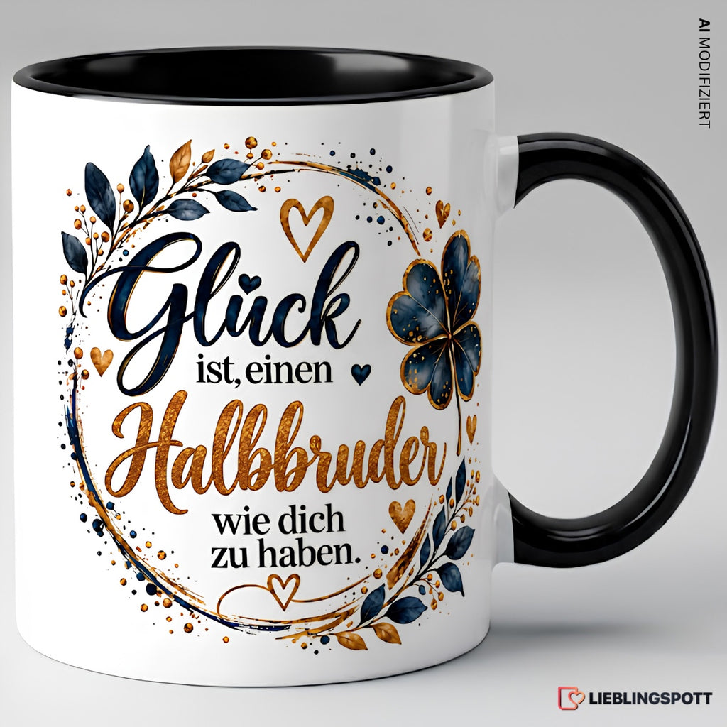 Halbbruder Tasse Glück ist einen Halbbruder wie dich zu haben – Schwarz