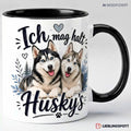 Husky Tasse Ich mag halt Huskys – Schwarz