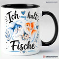 Ich mag halt Fische Keramiktasse 330 ml Schwarz