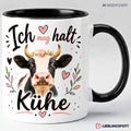 Ich mag halt Kühe Tasse mit Kuhmotiv – schwarze Variante