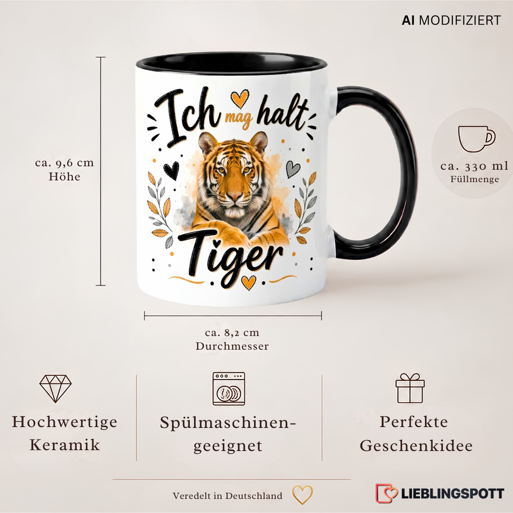 Tiger Tasse 330 ml Maße und Produkteigenschaften