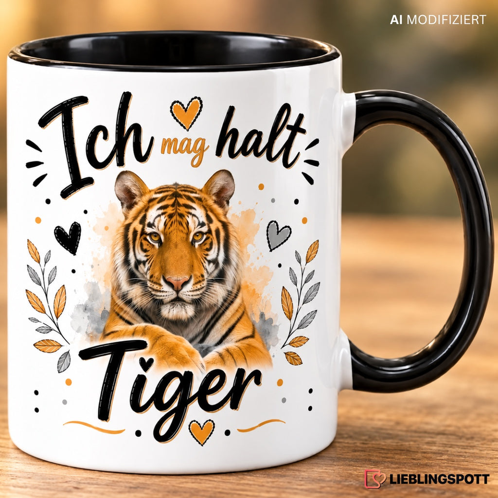Tiger Tasse Ich mag halt Tiger Lifestyle Aufnahme