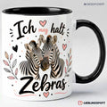 Ich mag halt Zebras Keramiktasse 330 ml Schwarz