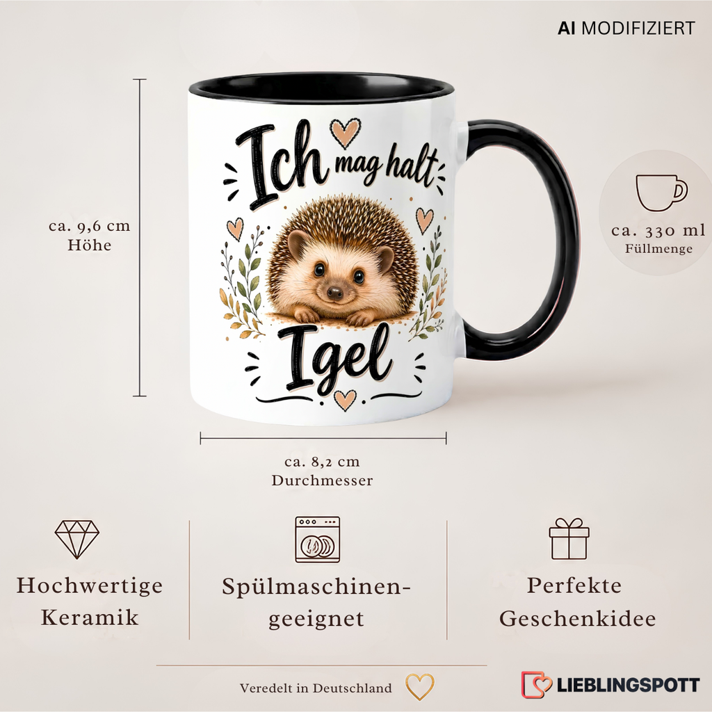 Igel Tasse Maße 330 ml und Produkteigenschaften
