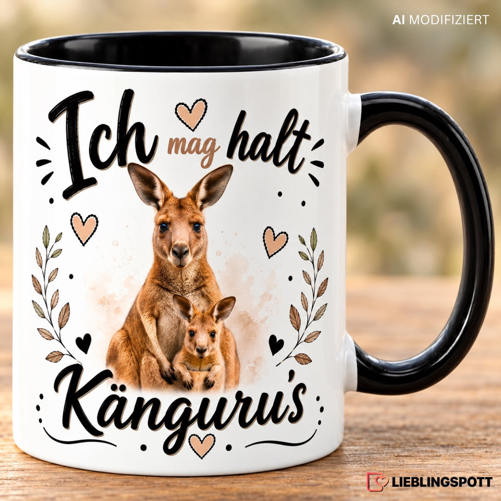 Keramiktasse mit Känguru-Motiv als Geschenkidee
