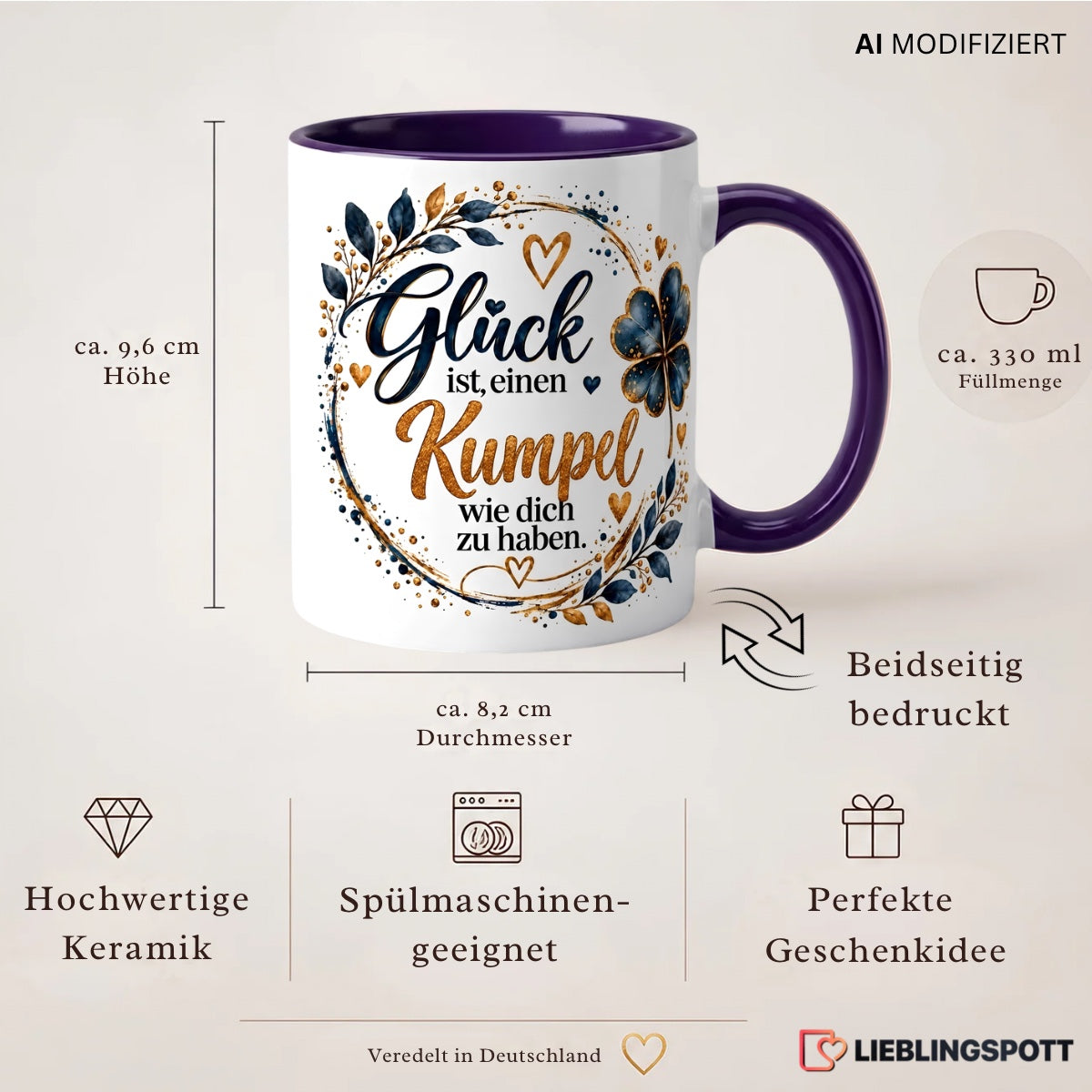 Kumpel Tasse Produktdetails 330 ml beidseitig bedruckt