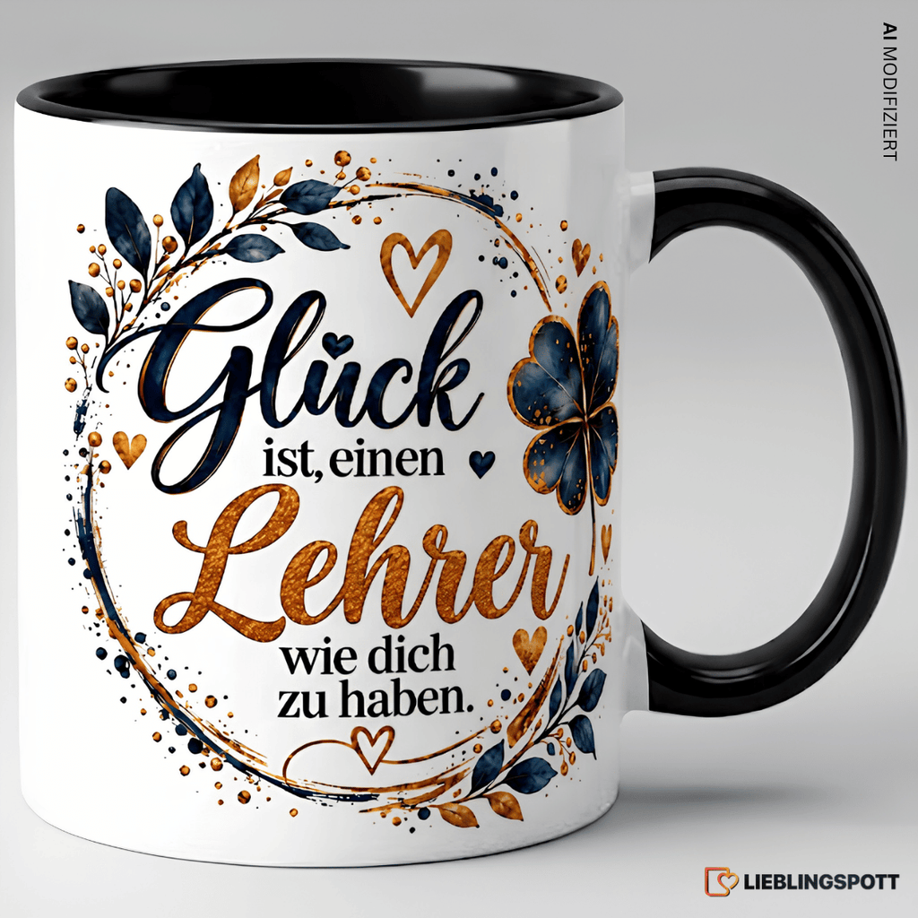 Lehrer Tasse Glück ist einen Lehrer wie dich zu haben - Schwarz