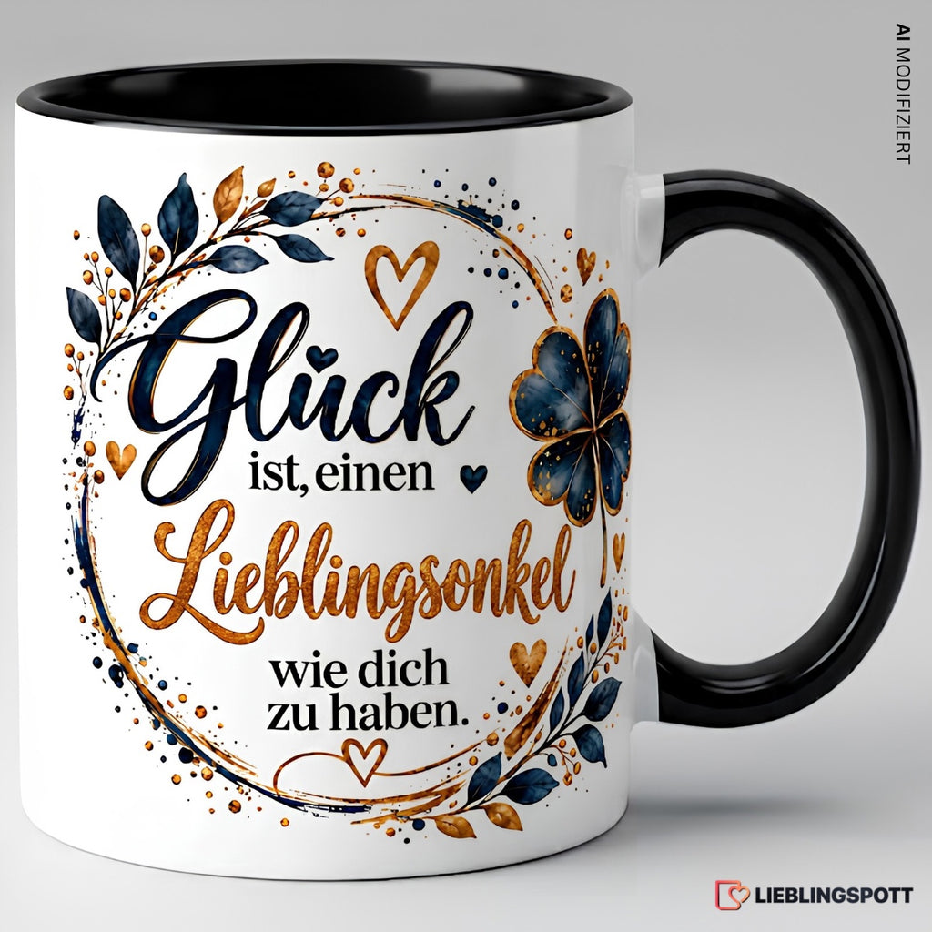 Lieblingsonkel Tasse Glück ist einen Lieblingsonkel wie dich zu haben – Schwarz