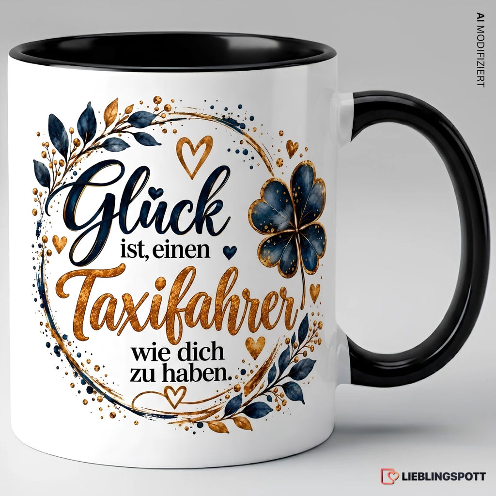 Keramiktasse Glück ist, einen Taxifahrer wie dich zu haben – Schwarz