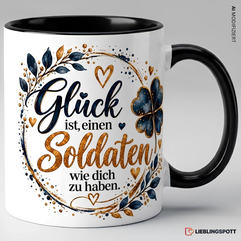 Soldaten Tasse mit Spruch – Schwarz
