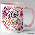 Keramiktasse Glück ist eine Nichte wie dich zu haben in Rosa