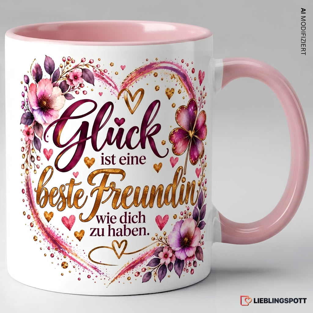 Beste Freundin Tasse in Rosa – Glück ist eine beste Freundin wie dich zu haben