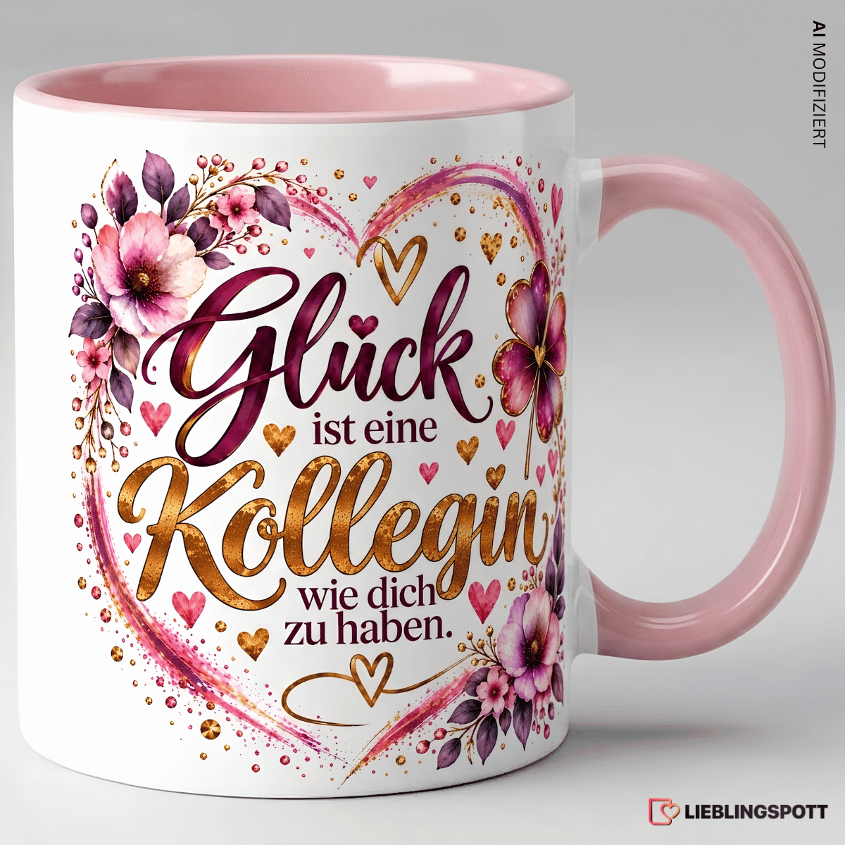 Kollegin Tasse in Rosa – Glück ist eine Kollegin wie dich zu haben