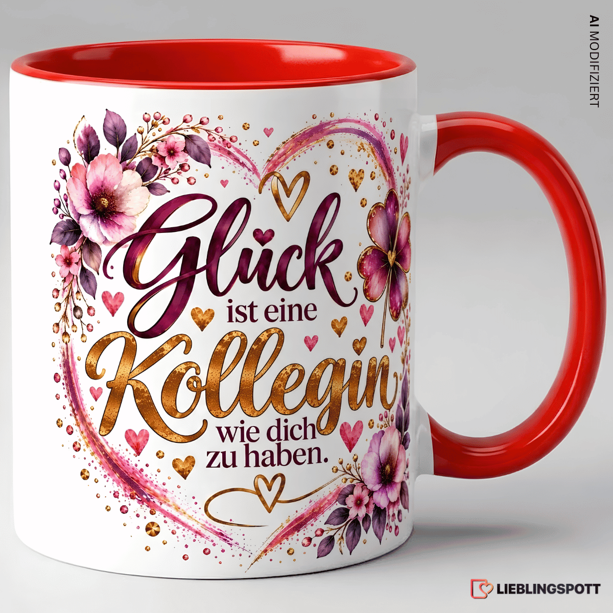 Kollegin Tasse in Rot – Glück ist eine Kollegin wie dich zu haben