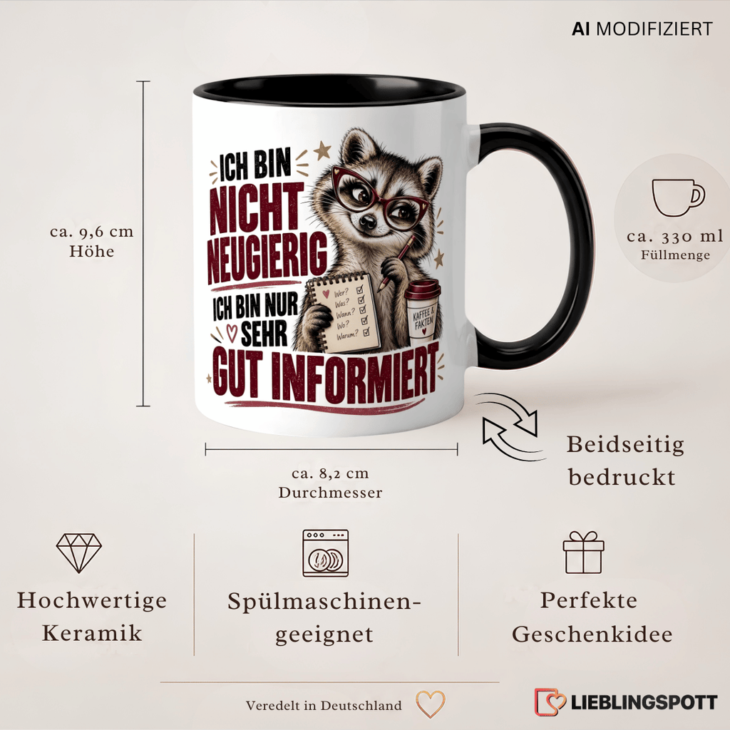 Lustige Tasse Produktdetails – 330 ml, beidseitig bedruckt