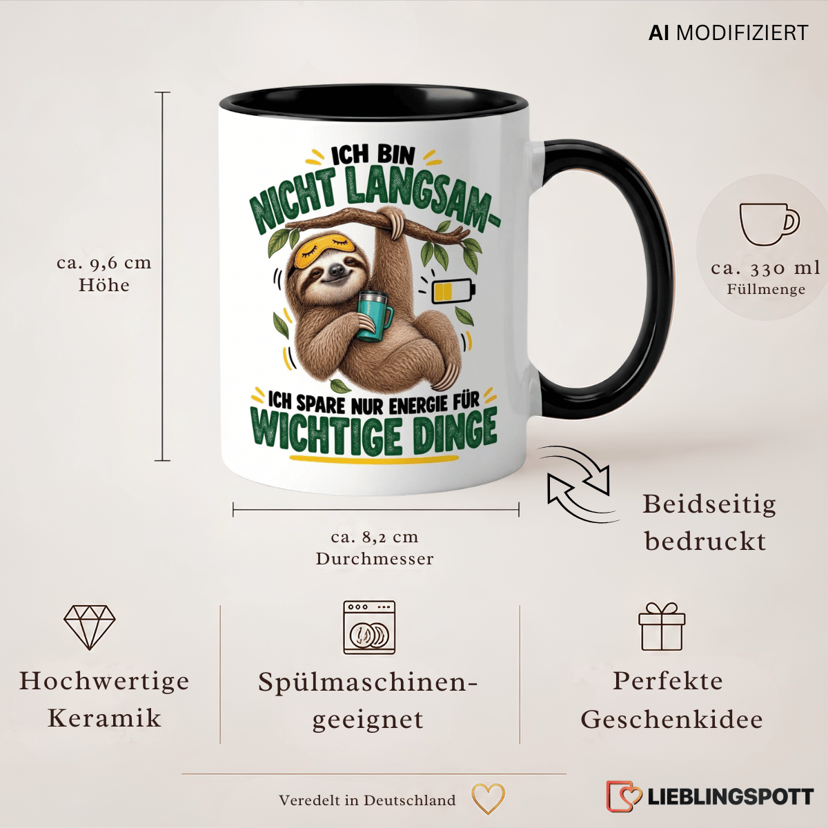 Produktinfos Faultier Keramiktasse 330 ml