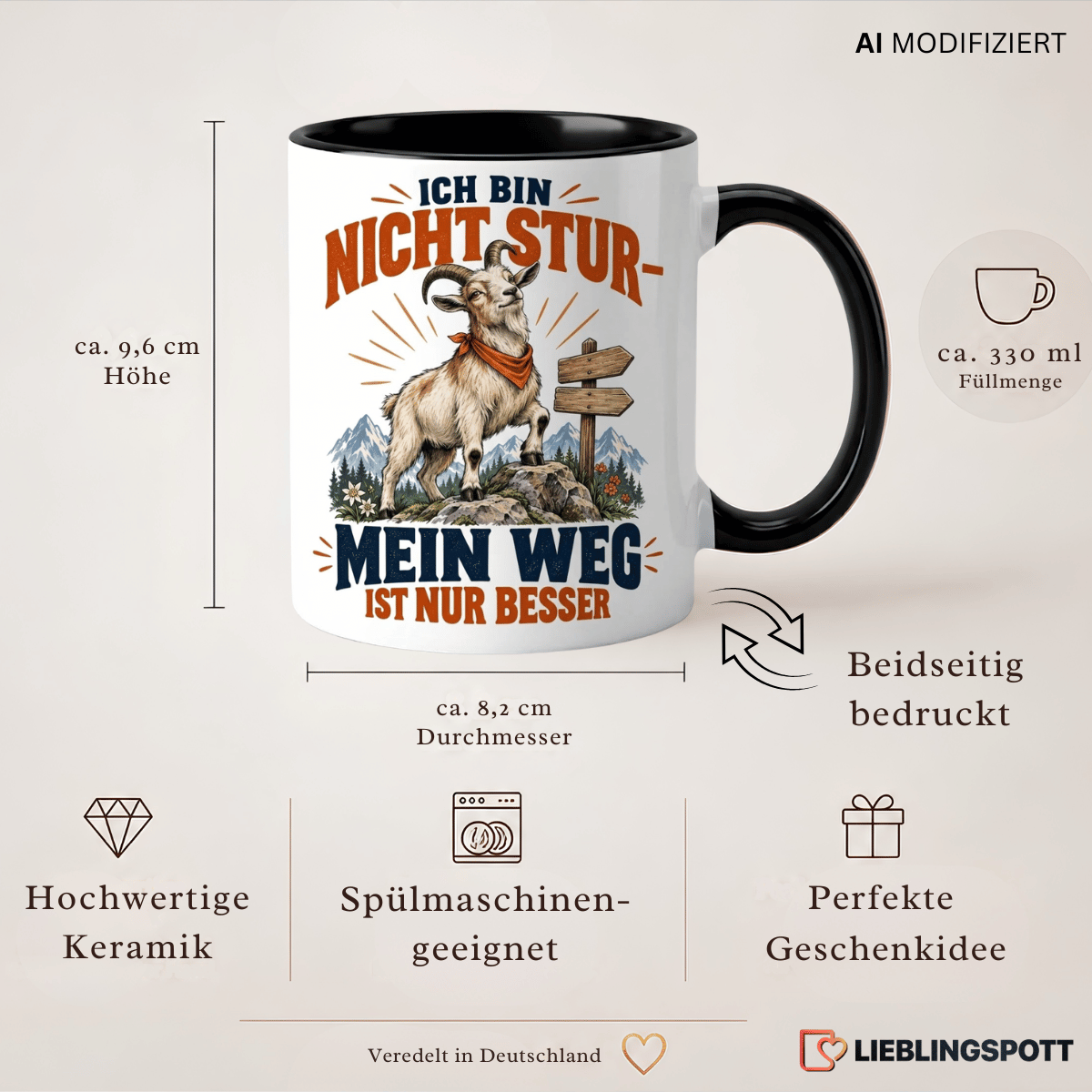 Ziegen Tasse 330 ml Produktinformationen