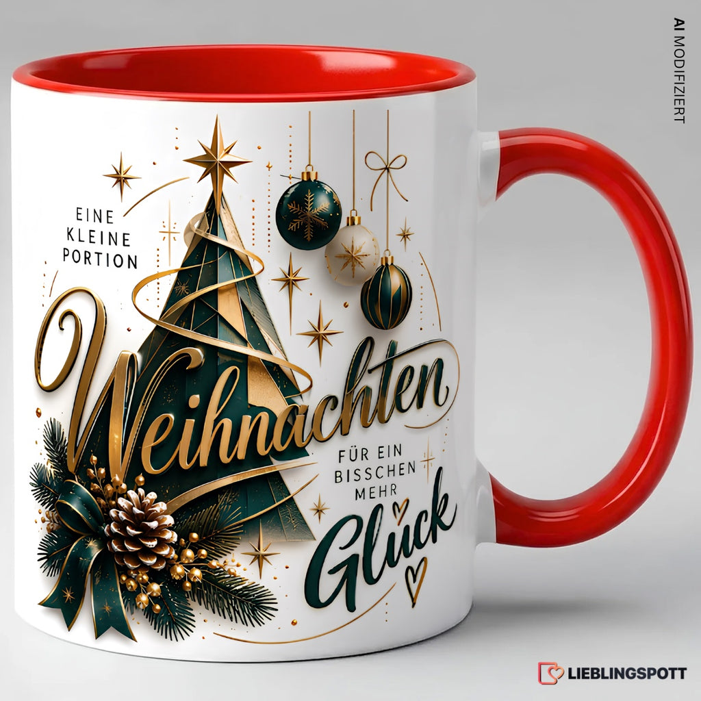 Weihnachtstasse Eine kleine Portion Weihnachten – Rot